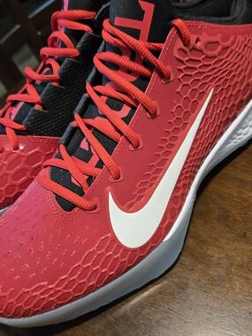 Nike Red White Swoosh Athletic Shoes